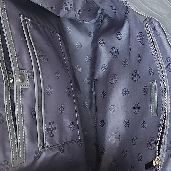 Tory Burch Gray Pebble Leather Tote Bag shoulder bag - Picture 12 of 15